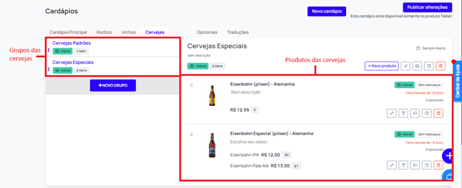 Cervejas 